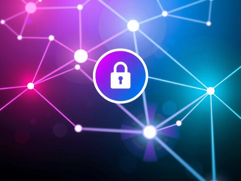 Abstract illustration of interconnected data points and privacy locks