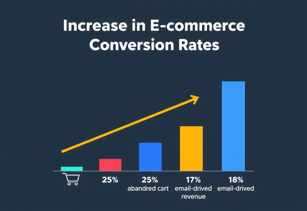 Graph showing a significant increase in e-commerce conversion rates due to email marketing automation.