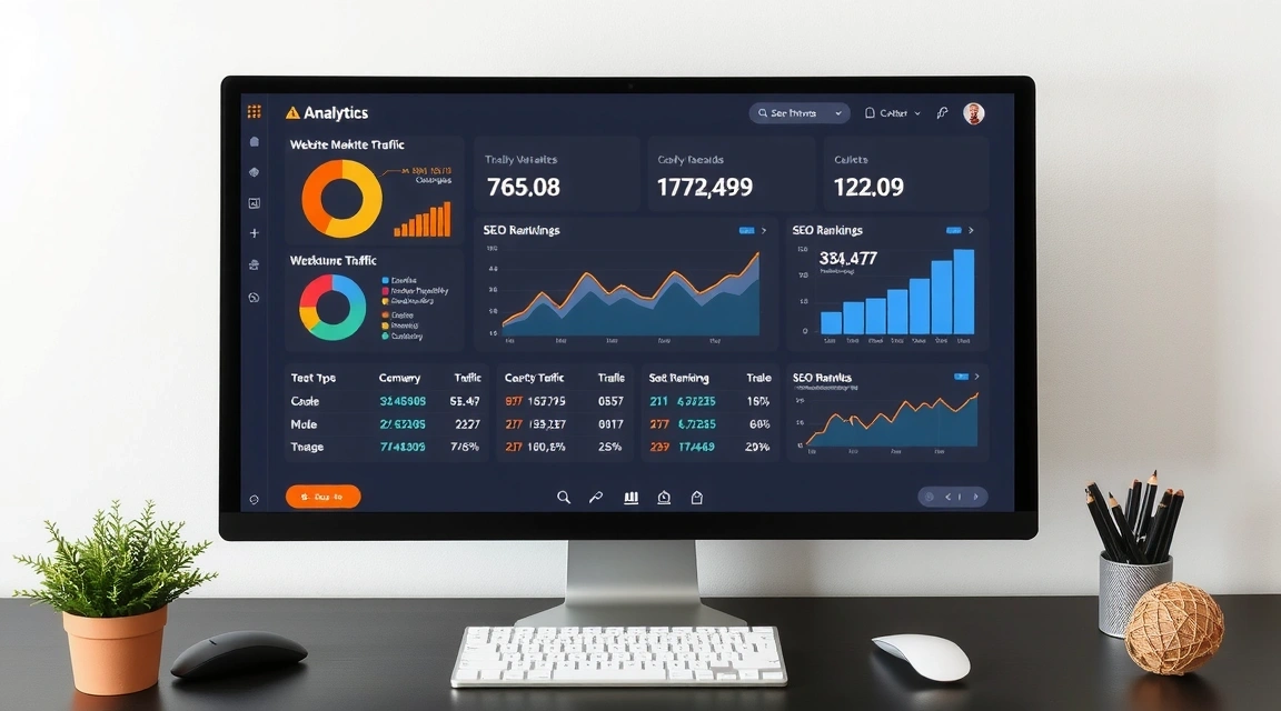 Digital marketing analytics dashboard showing data visualization