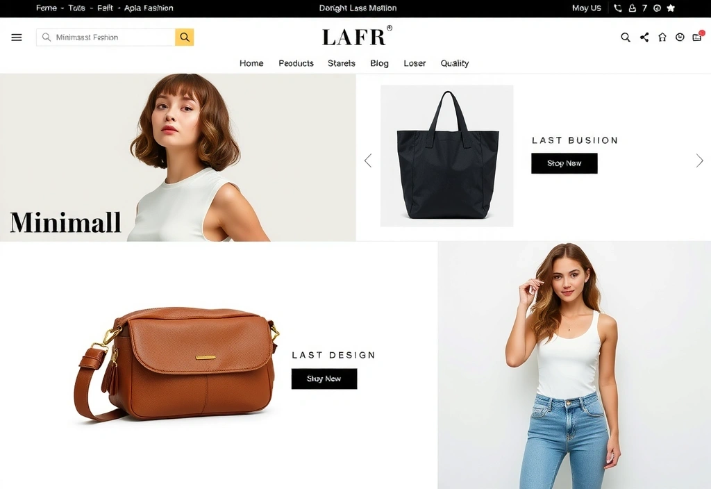 E-commerce website for a fashion brand