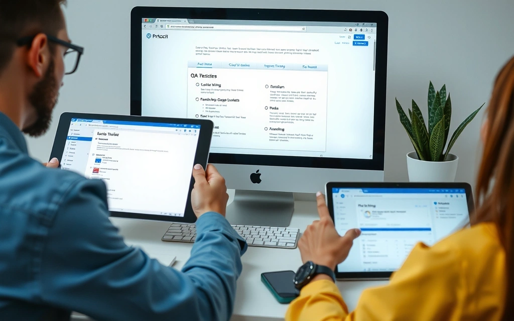 Team performing quality assurance tests on a website